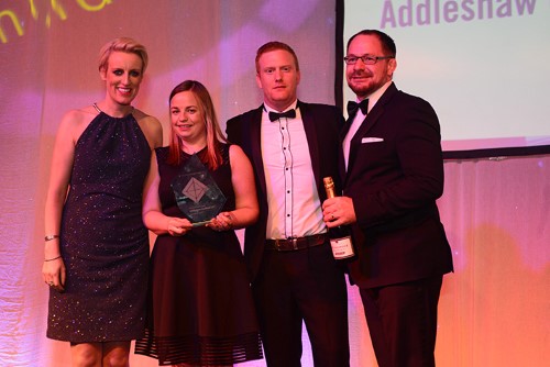 The team collecting their award at the Yorkshire Property Awards 2015