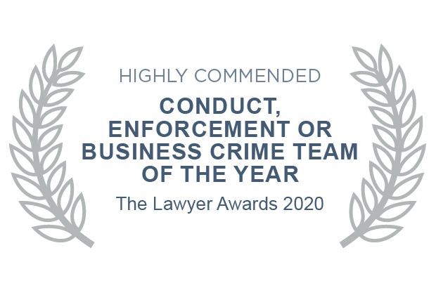 Conduct, enforcement or business crime team of the year