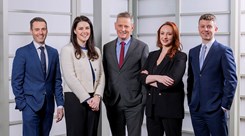 David Heneghan (Dispute Resolution and Immigration), Frances Colclough (Real Estate), Mark Walsh (Head of Ireland), Lorna Osborne (Corporate & Commercial) and Erc Walsh (Finance)