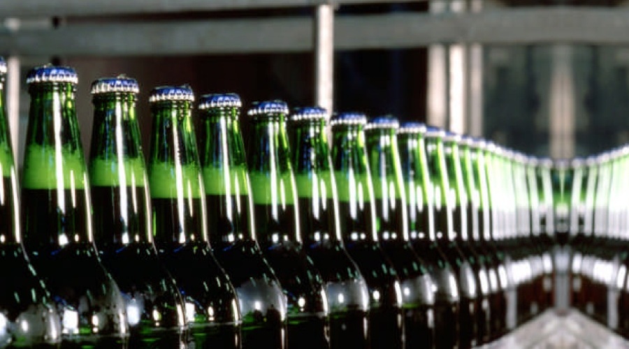 Bottles on production line Bottles on production line
